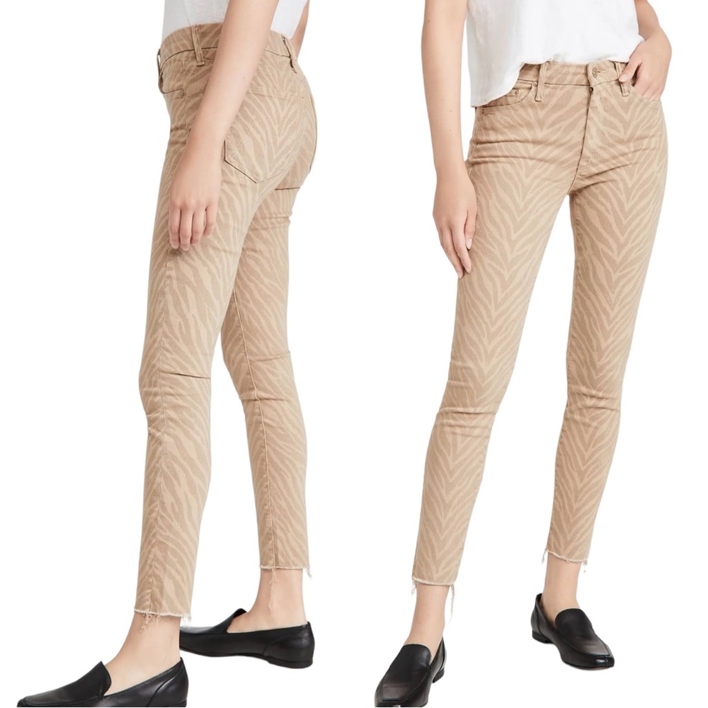 Mother The Looker Ankle Fray Sweet Stripes Jeans Size 23 MSRP $238
